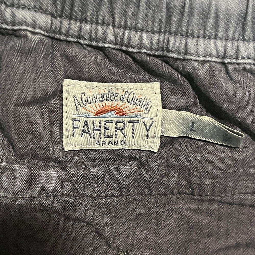 Faherty Essential Drawstring Washed Navy Blue Org… - image 4